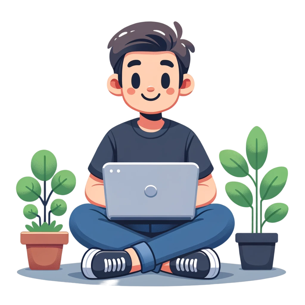 Me sitting with a laptop